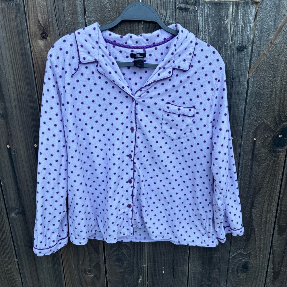 Liria Collection Purple Polka Dot Pajama Set | Cozy Fleece Sleepwear